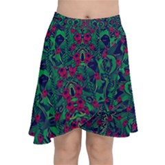 Tree Flower Paradise Of Inner Peace And Calm Pop-art Chiffon Wrap Front Skirt by pepitasart