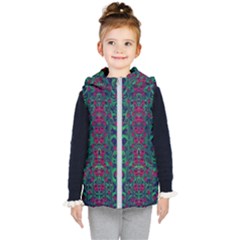 Tree Flower Paradise Of Inner Peace And Calm Pop-art Kids  Hooded Puffer Vest by pepitasart