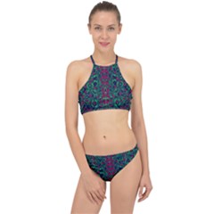 Tree Flower Paradise Of Inner Peace And Calm Pop-art Racer Front Bikini Set by pepitasart