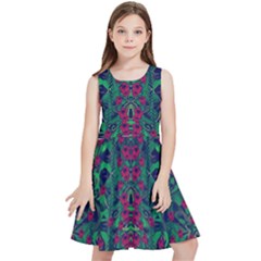 Tree Flower Paradise Of Inner Peace And Calm Pop-art Kids  Skater Dress by pepitasart