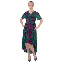 Tree Flower Paradise Of Inner Peace And Calm Pop-art Front Wrap High Low Dress by pepitasart