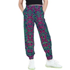 Tree Flower Paradise Of Inner Peace And Calm Pop-art Kids  Elastic Waist Pants