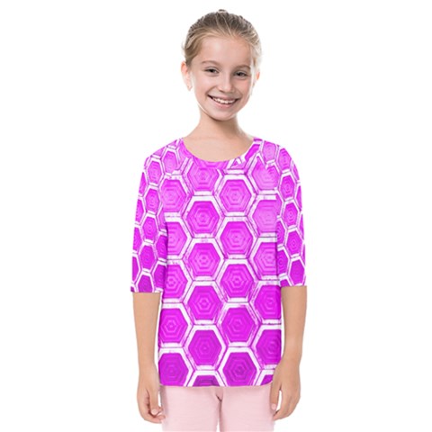 Hexagon Windows Kids  Quarter Sleeve Raglan Tee by essentialimage