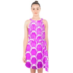 Hexagon Windows Halter Collar Waist Tie Chiffon Dress by essentialimage