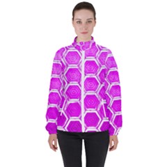 Hexagon Windows Women s High Neck Windbreaker by essentialimage