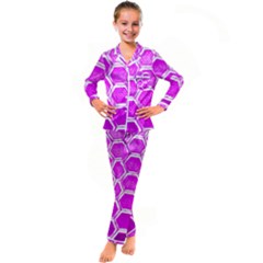 Hexagon Windows Kid s Satin Long Sleeve Pajamas Set