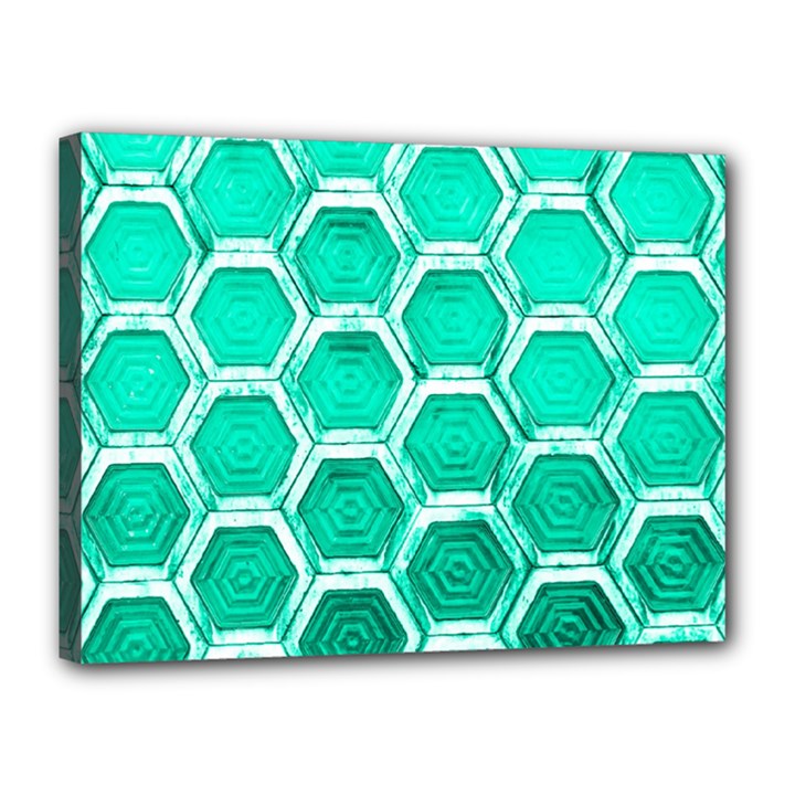 Hexagon Windows Canvas 16  x 12  (Stretched)