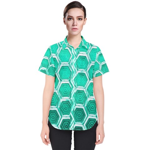 Hexagon Windows Women s Short Sleeve Shirt by essentialimage