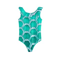 Hexagon Windows Kids  Frill Swimsuit by essentialimage