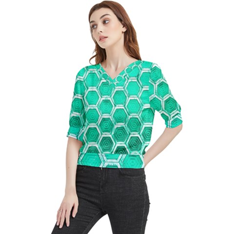 Hexagon Windows Quarter Sleeve Blouse by essentialimage