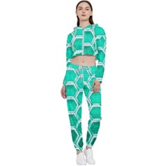 Hexagon Windows Cropped Zip Up Lounge Set by essentialimage