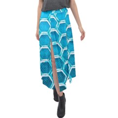 Hexagon Windows Velour Split Maxi Skirt by essentialimage