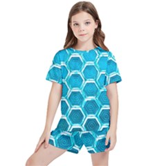 Hexagon Windows Kids  Tee And Sports Shorts Set by essentialimage