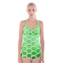 Hexagon Windows Boyleg Halter Swimsuit  View1