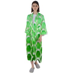 Hexagon Windows Maxi Satin Kimono