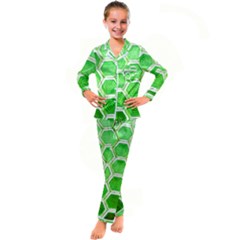 Hexagon Windows Kid s Satin Long Sleeve Pajamas Set