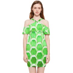 Hexagon Windows Shoulder Frill Bodycon Summer Dress by essentialimage