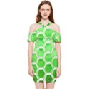 Hexagon Windows Shoulder Frill Bodycon Summer Dress View1