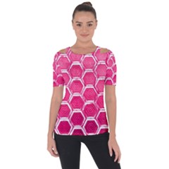 Hexagon Windows Shoulder Cut Out Short Sleeve Top by essentialimage