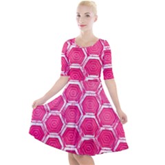 Hexagon Windows Quarter Sleeve A-line Dress by essentialimage