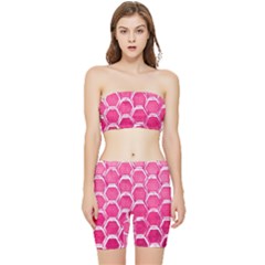 Hexagon Windows Stretch Shorts And Tube Top Set