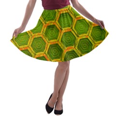 Hexagon Windows A-line Skater Skirt by essentialimage