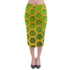 Hexagon Windows Midi Pencil Skirt