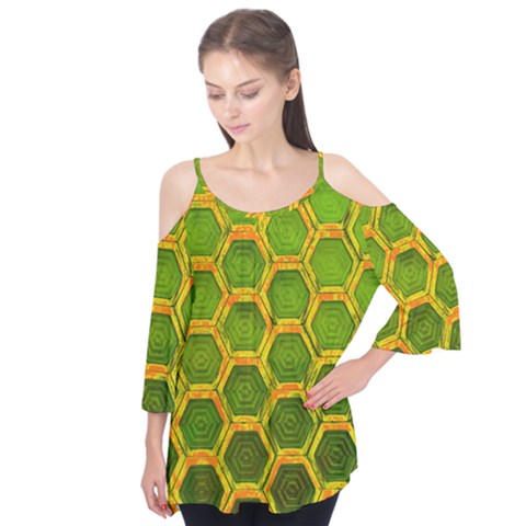 Hexagon Windows Flutter Tees by essentialimage