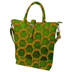 Hexagon Windows Buckle Top Tote Bag by essentialimage