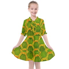 Hexagon Windows Kids  All Frills Chiffon Dress by essentialimage