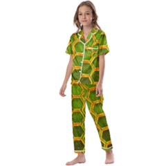 Hexagon Windows Kids  Satin Short Sleeve Pajamas Set by essentialimage