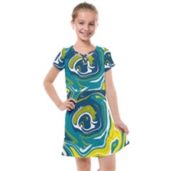 Vector Vivid Marble Pattern 14 Kids  Cross Web Dress by goljakoff