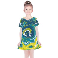 Vector Vivid Marble Pattern 14 Kids  Simple Cotton Dress by goljakoff