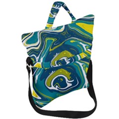 Vector Vivid Marble Pattern 14 Fold Over Handle Tote Bag by goljakoff