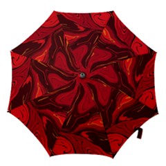 Red Vivid Marble Pattern Hook Handle Umbrellas (small) by goljakoff