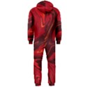 Red Vivid Marble Pattern Hooded Jumpsuit (Men)  View2