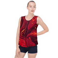 Red Vivid Marble Pattern Bubble Hem Chiffon Tank Top by goljakoff