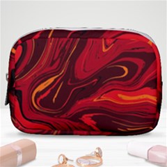 Red Vivid Marble Pattern Make Up Pouch (small) by goljakoff