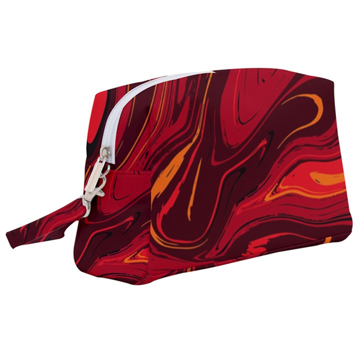 Red Vivid Marble Pattern Wristlet Pouch Bag (Large)