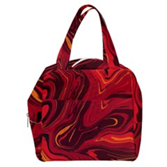 Red Vivid Marble Pattern Boxy Hand Bag by goljakoff