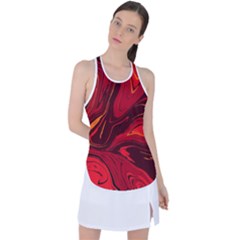 Red Vivid Marble Pattern Racer Back Mesh Tank Top by goljakoff