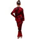 Red Vivid Marble Pattern Kid s Satin Long Sleeve Pajamas Set View2