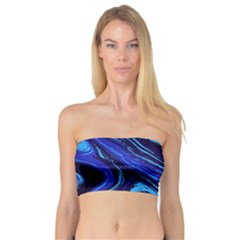 Blue Vivid Marble Pattern 16 Bandeau Top by goljakoff