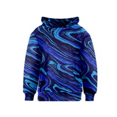 Blue Vivid Marble Pattern 16 Kids  Pullover Hoodie by goljakoff