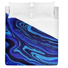 Blue Vivid Marble Pattern 16 Duvet Cover (queen Size) by goljakoff