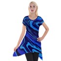 Blue Vivid Marble Pattern 16 Short Sleeve Side Drop Tunic View1