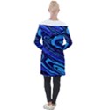 Blue Vivid Marble Pattern 16 Longline Hooded Cardigan View2