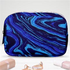 Blue Vivid Marble Pattern 16 Make Up Pouch (small) by goljakoff