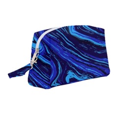 Blue Vivid Marble Pattern 16 Wristlet Pouch Bag (medium) by goljakoff