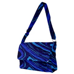 Blue Vivid Marble Pattern 16 Full Print Messenger Bag (m) by goljakoff